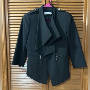 Calvin Klein 3/4 sleeve blazer in Black
